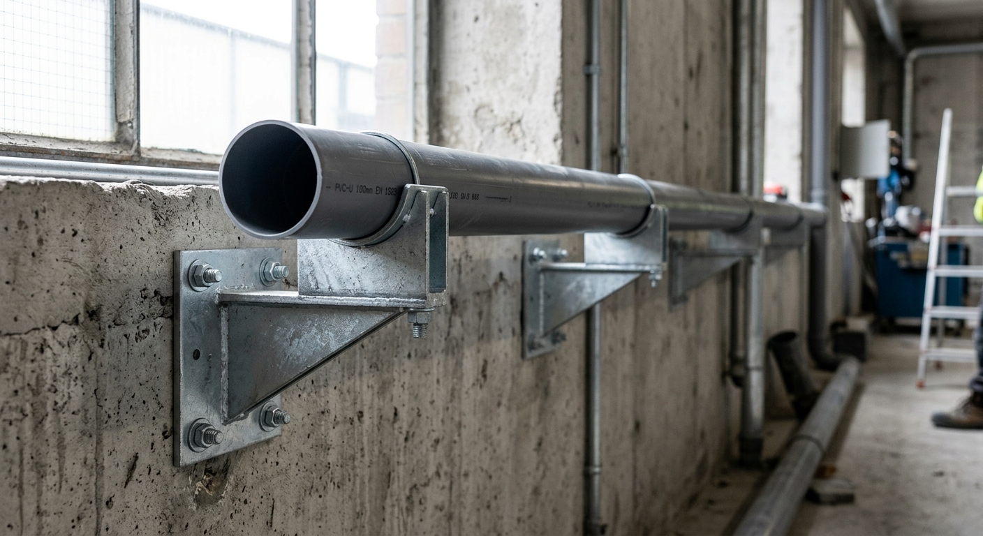 Crochets corbeau supportant des canalisations d'evacuation